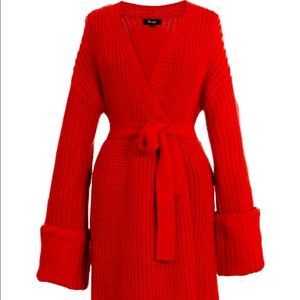 NWT Hanifa Miya Knit Cardigan Dress (Red)